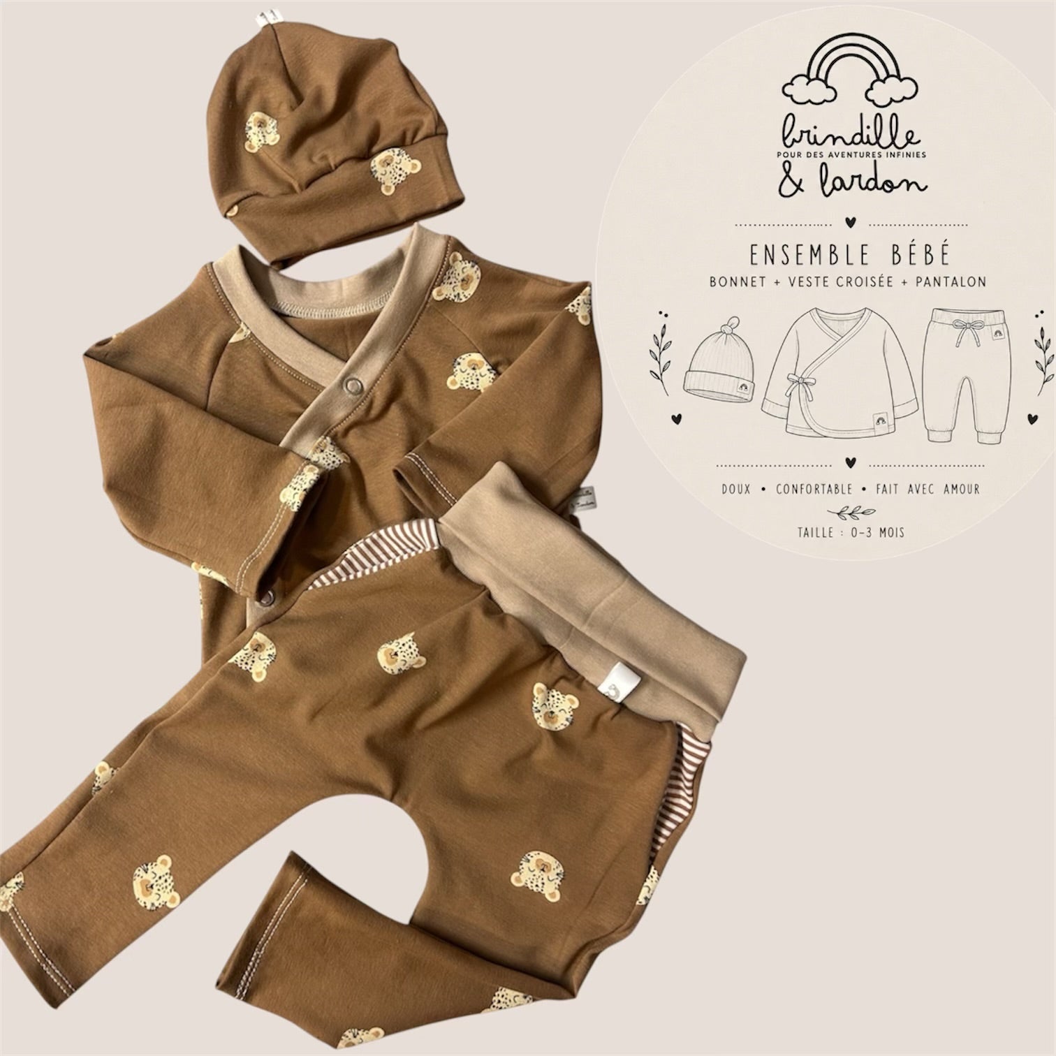 Ensemble évolutif 3 pièces – t. 0/3m