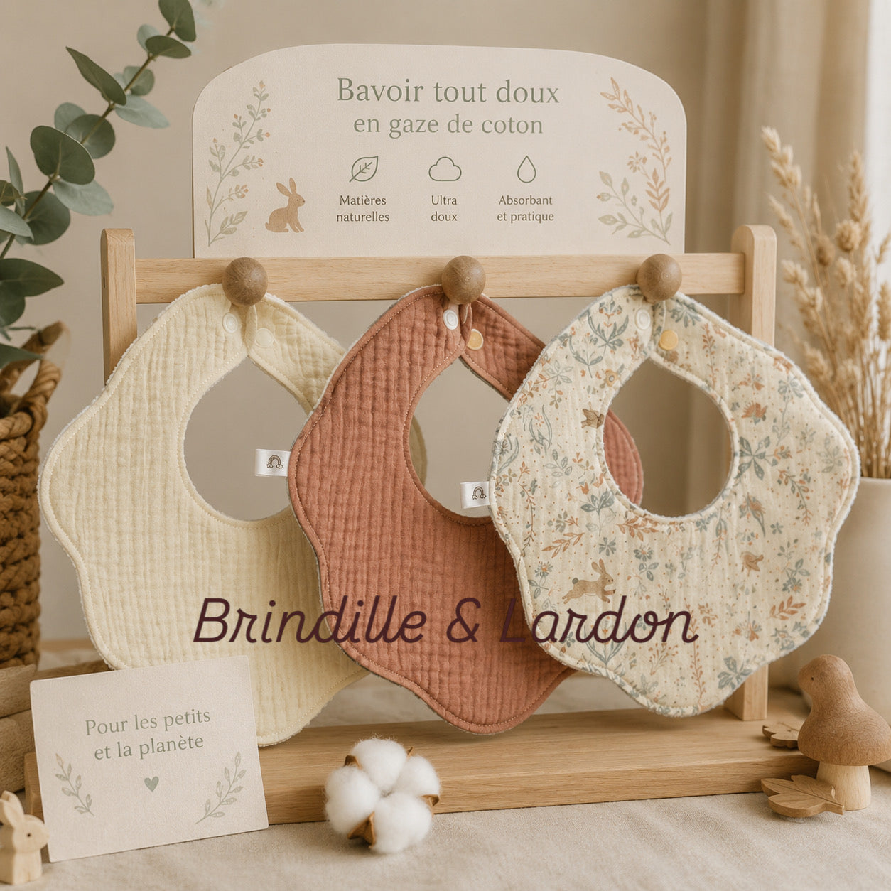 Lot de 3 bavoirs "lapin"