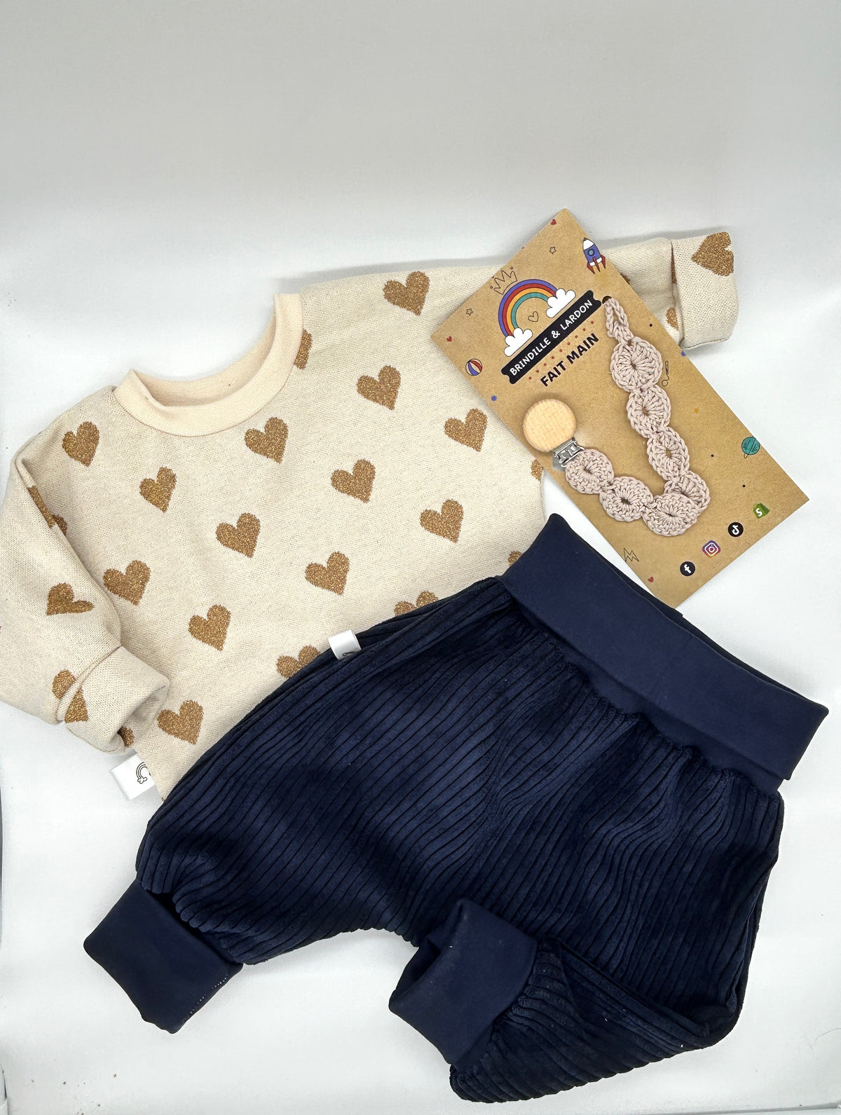 Ensemble évolutif pull + sarouel velours
