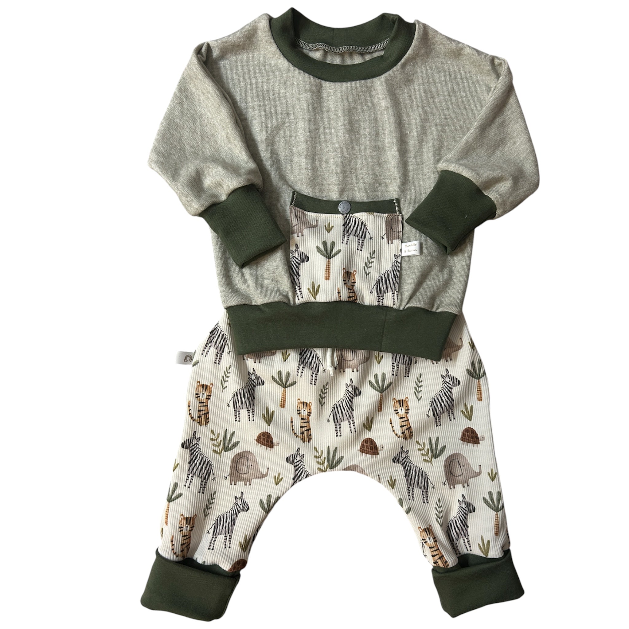 🌿 Ensemble évolutif Safari – Taille 6 mois 🦓🦁