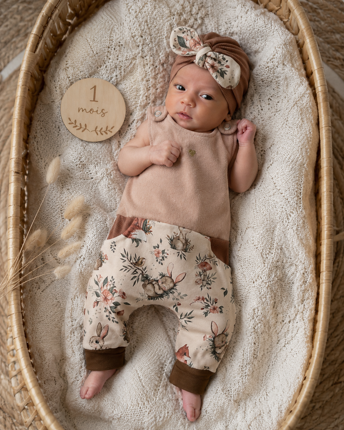 Combinaison évolutive + bonnet assorti - taille 1m