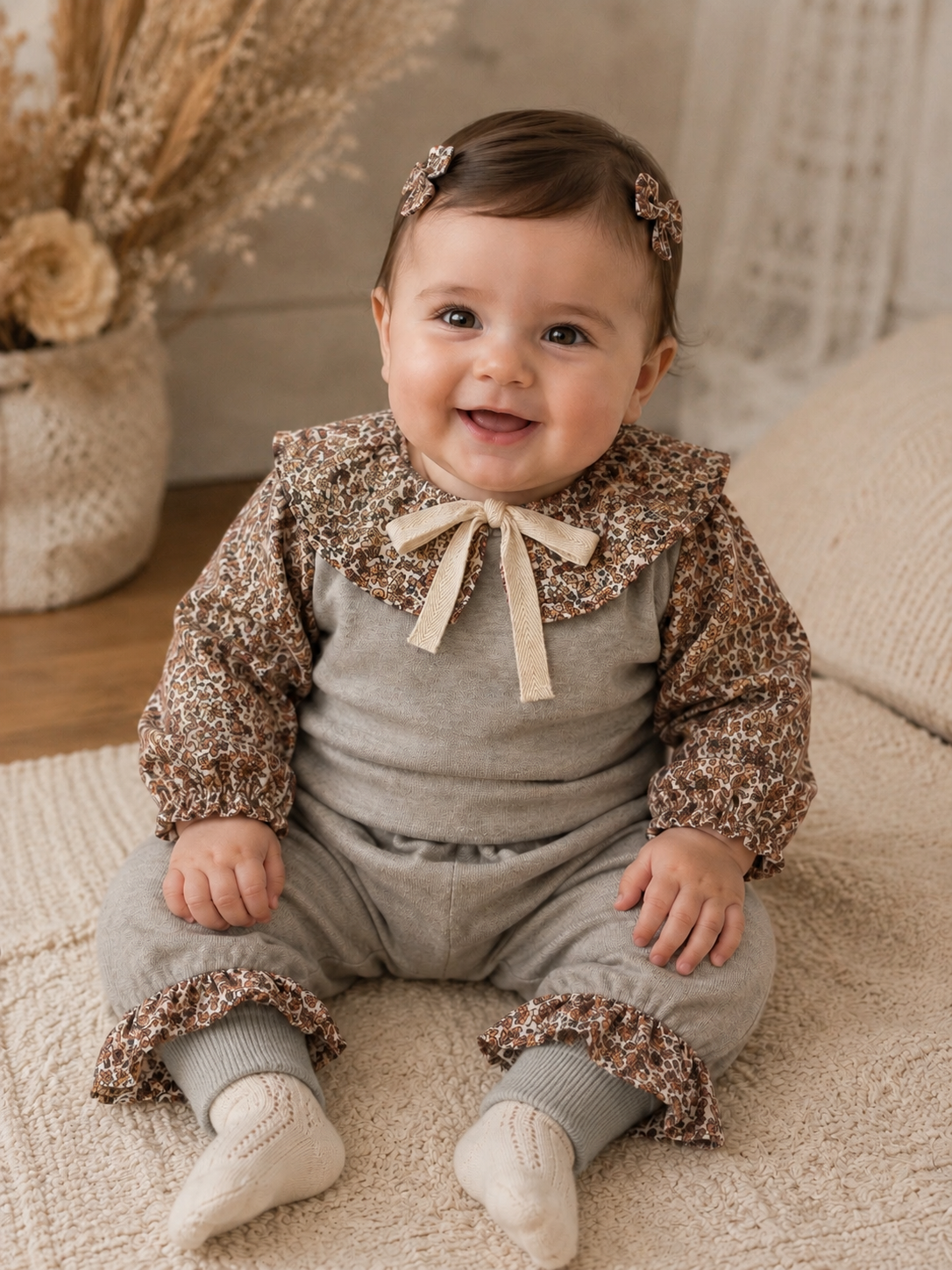 Ensemble t.6mois - pull, sarouel, col