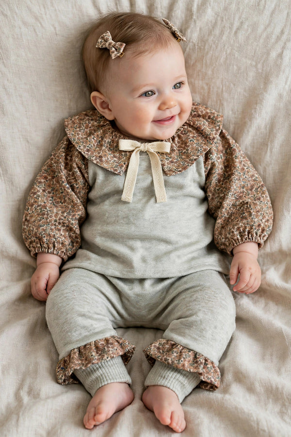 Ensemble t.6mois - pull, sarouel, col